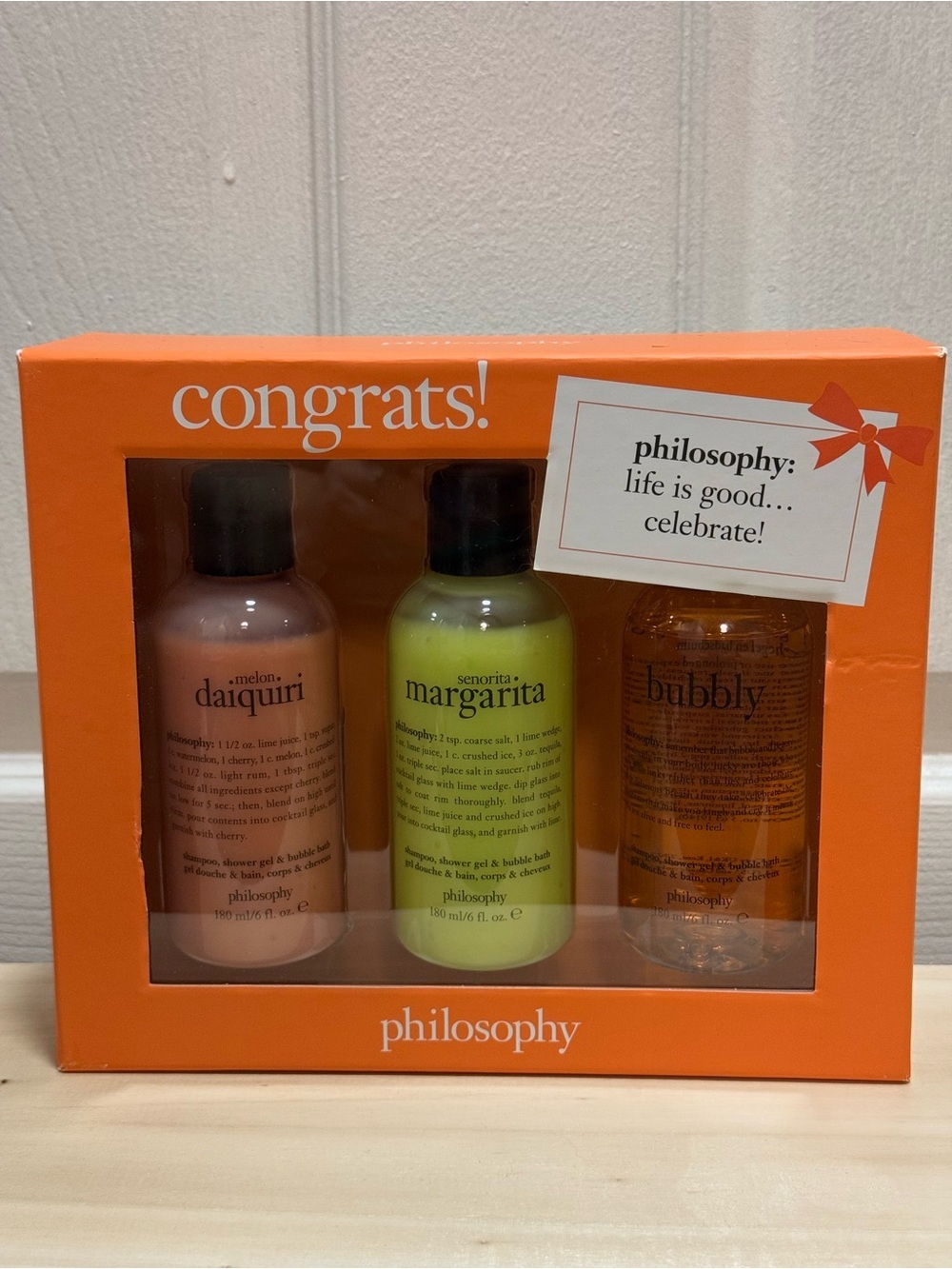 philosophy Trio Body Wash Set - cocktail scents NEW